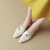 Мода Новое 2025 Лето Женская Обувь Туфли-Мюли для Женщин Простые Женские Тапочки Маленький Квадратный Носок Тапочки Женская Обувь Zapatos De Mujer