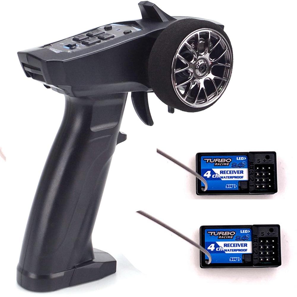 Turbo Racing 91803G-VT RC Radio Transmitter 2.4GHz 4CH Remote Controller with 4CH Receiver for RC Car Boat