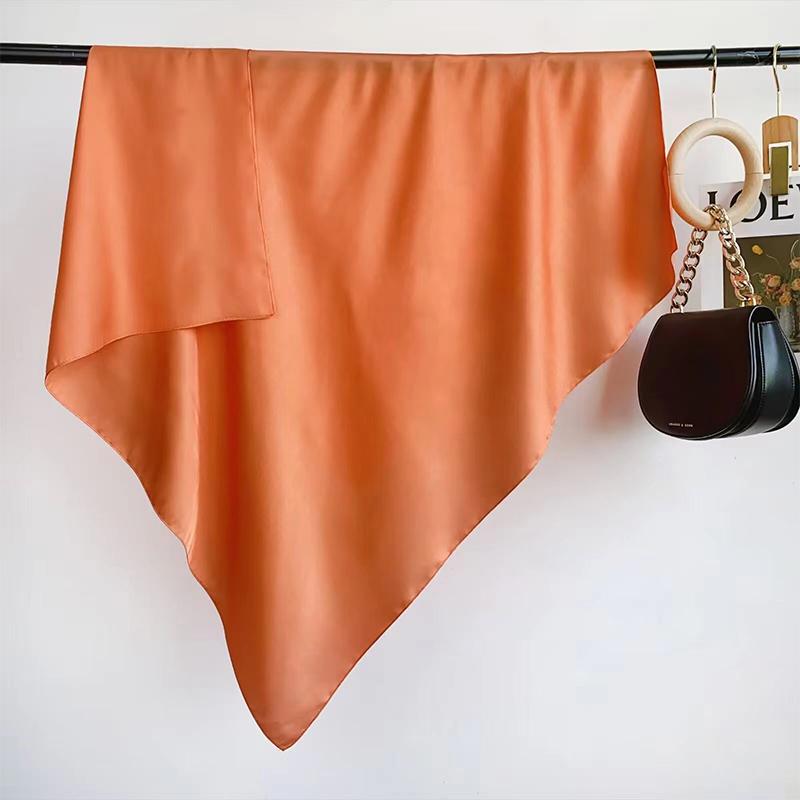 Print Satin Silk Square Scarf Hijab Women Bandana 90CM Headscarves Neckerchief Ladies Muffler Shawl Wrap Foulard Headband