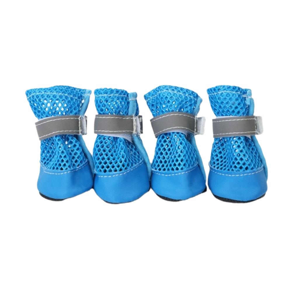 4PCS/SET Non-Slip Pet Mesh Shoes Wear-Resistant Pet Paw Protector Pet Footwear Outdoor Use