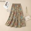 Women Casual Elastic Waist Loose Floral Print Skirts