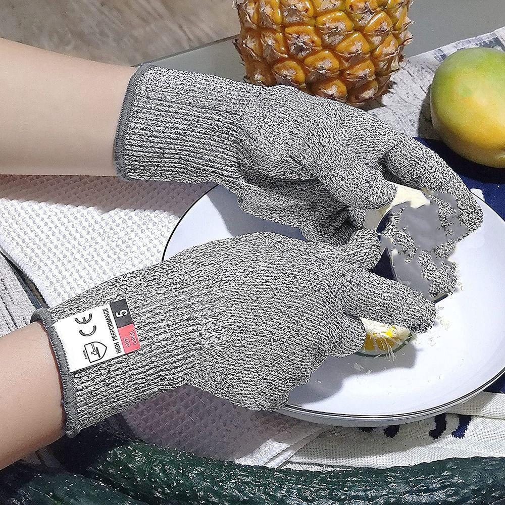 1pair HPPE Anti-Cut Gloves Level 5 Safety Glass Cutting Gloves Multi-Purpose Cutting Gloves  Kitchen