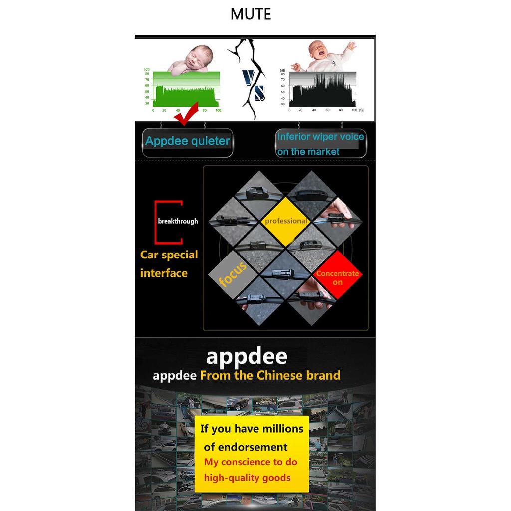 APPDEE Wiper Front & Rear Wiper Blades Set For Vauxhall / Opel Zafira B 2005-2011 Windshield Windscreen Window