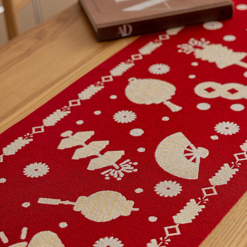 Новогодняя Настольная Флажка, Год Змеи, Праздничная Атмосфера, Длинная Флажковая Ткань для Кофейного Столика, Тканевое Украшение Стола для Китайского Нового Года, Праздника Весны