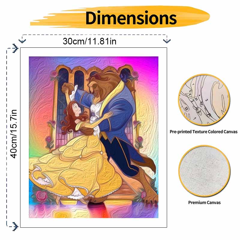 Disney Красавица и Чудовище цифровой набор для масляной живописи DIY ручная работа домашний декор подарок