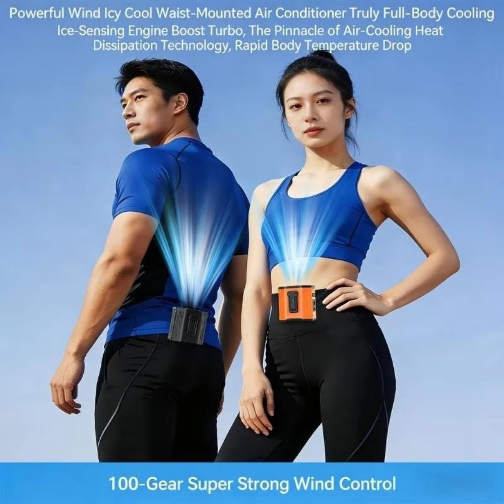 Rechargeable Wearable Belt Fan 100 Gears Hanging Neck Fan Portable Waist Clip Fan Indoor Home