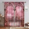 Розовая роза в готическом стиле, 3D цифровая печать, солнцезащитные шторы для гостиной, спальни, украшение дома, тонкая занавеска, 2 панели