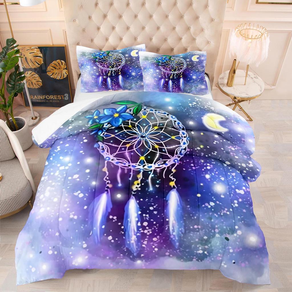 Комплект постельного белья Ловец снов Роскошное мягкое постельное белье для детей и взрослых 3D-печать Домашний декор Односпальный Двуспальный Полуторный Богема Комплект пододеяльника