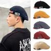 New Men's Vintage Linen Fashion Hip Hop Solid Beret Side Label 1973 Women's Hat Vintage Beanie Crowd Style Sun Beret