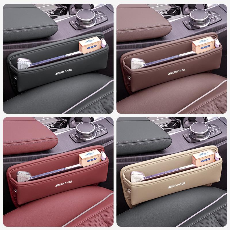 JAEZI1 Leather Car Seat Gap Organizer Box Leak-proof Storage Bag For Mercedes Benz AMG GLC W203 W206 W220 W205 W211 W212 W201 W210 W108