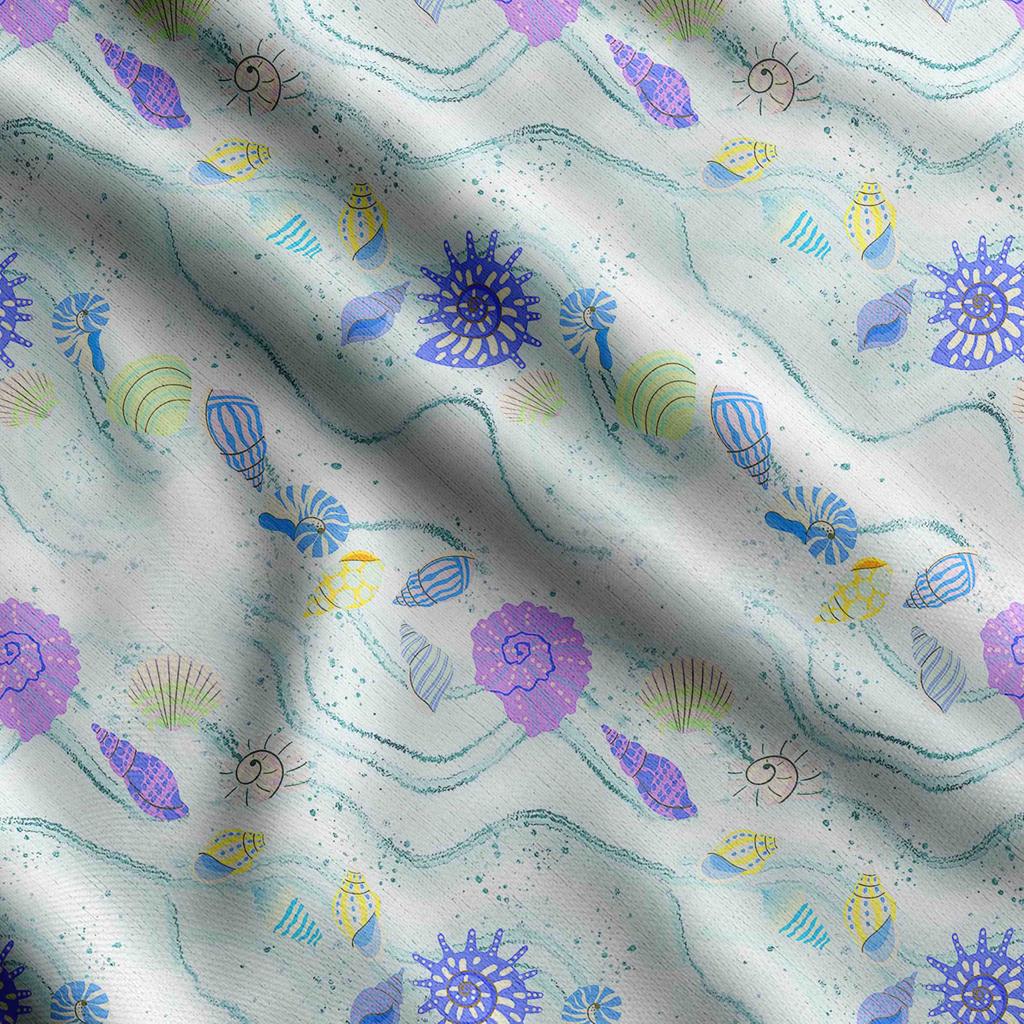 Soimoi Принт морских ракушек, хлопковый батист, ткань для квилтинга, продаваемая во дворе, хлопчатобумажная ткань средней плотности шириной 42 дюйма,