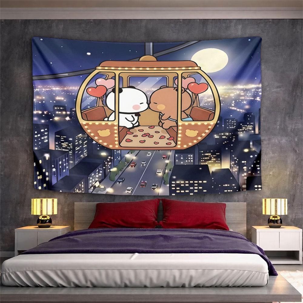 Romantic Night in Ferris Wheel Cabin Pattern Wall Hanging Tapestry Decorative Tapestry Home Decor for Bedroom and Living Room