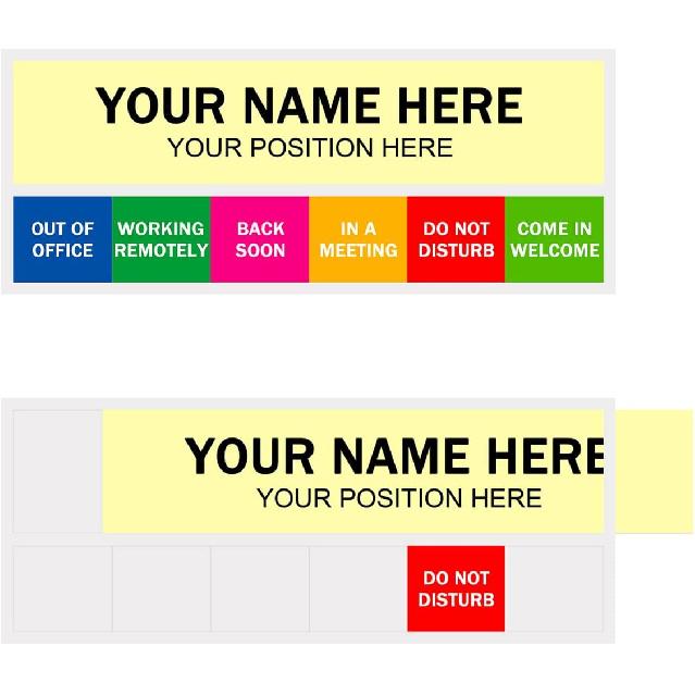 Office Door Sign,Magnetic Name Plate With 6 Working Status Options,Do Not Disturb, In A Meeting, Out of Office, Working Remotely, Please Knock