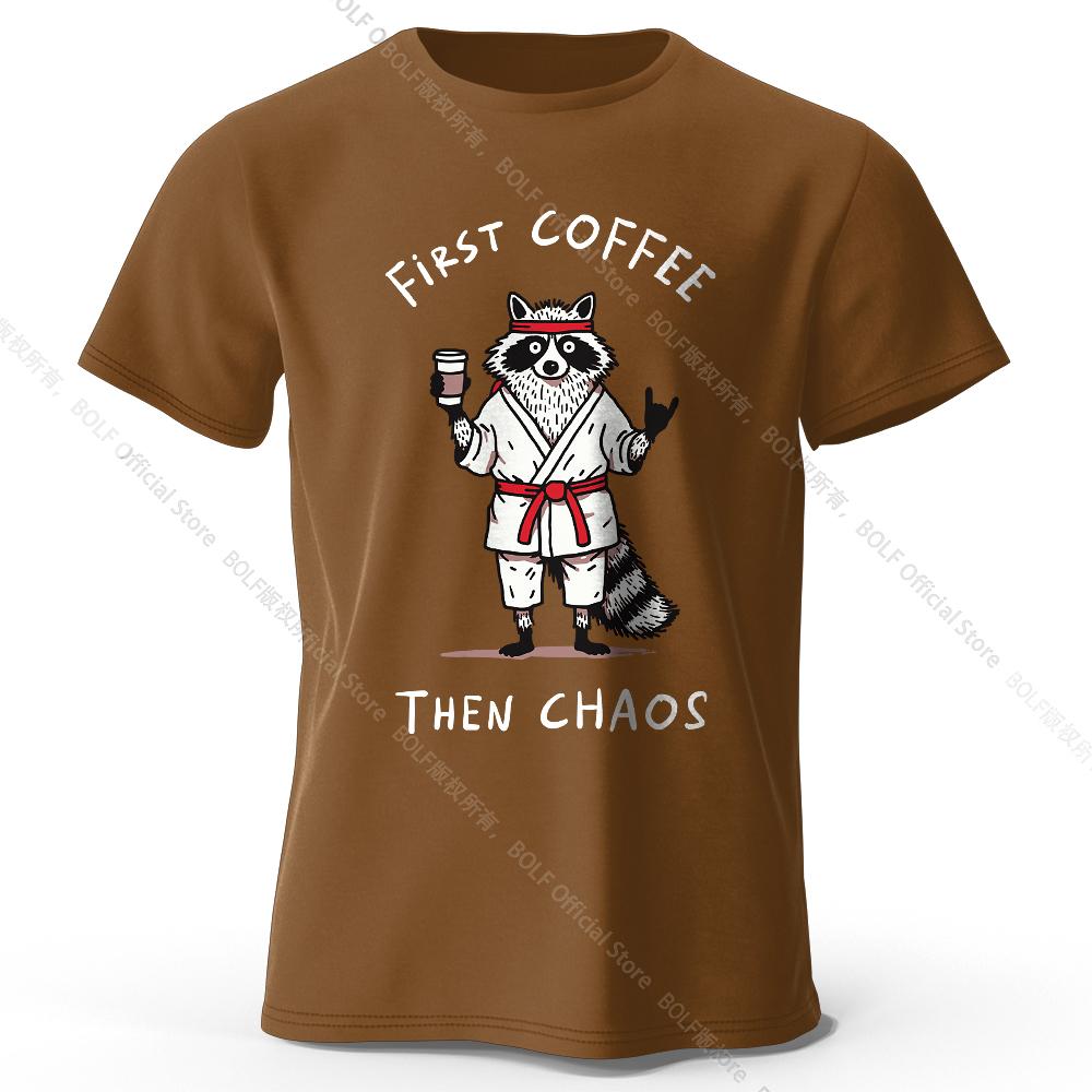 Мужская футболка с принтом "First Coffee" 100% хлопок Оверсайз Утренние графические футболки для женщин Летние топы Кафе Уличная одежда