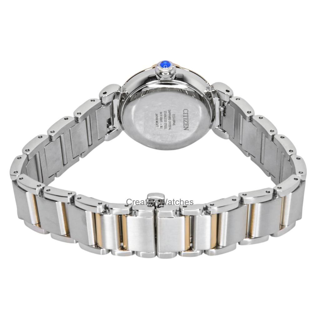 Citizen L Майские колокольчики Мини Нержавеющая сталь Белый перламутровый циферблат Eco-Drive EM1136-87D Женские часы