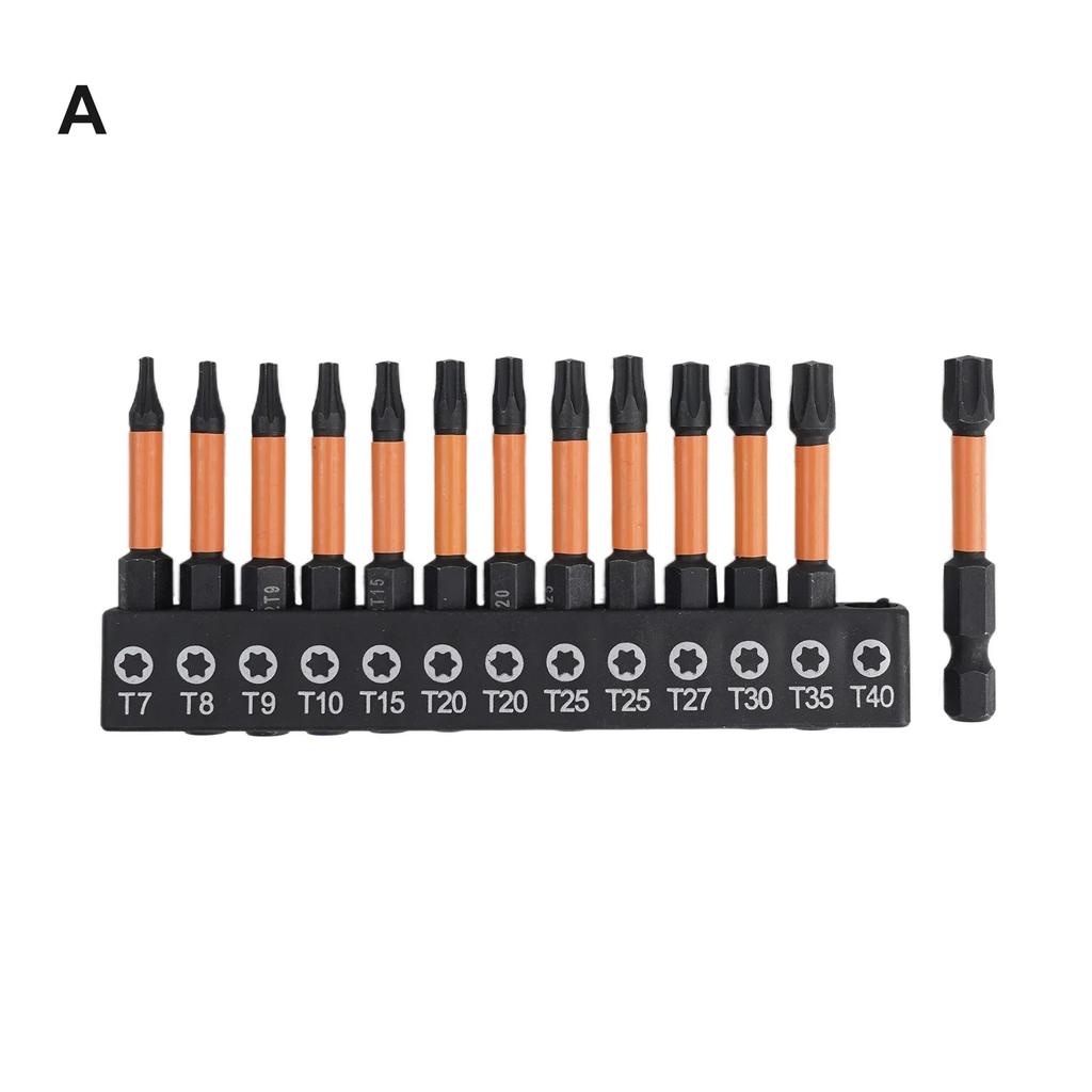 Набор Torx бит 13/26 шт. Защищенные от взлома Torx (звездочка) 1/4" шестигранный хвостовик Быстросменное соединение Для ударной дрели-шуруповерта