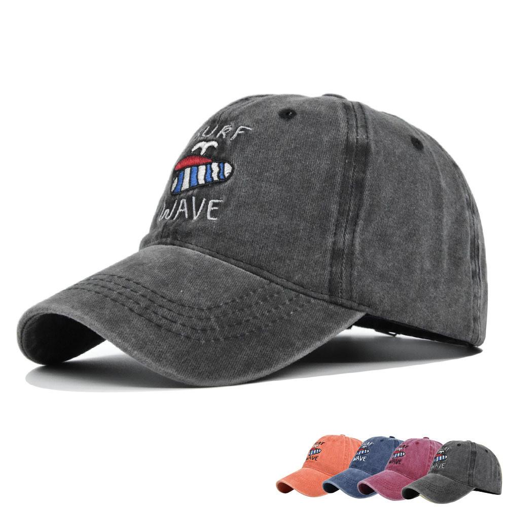 Vintage Adjustable Embroidered Baseball Cap For Surfing With Sun Protection