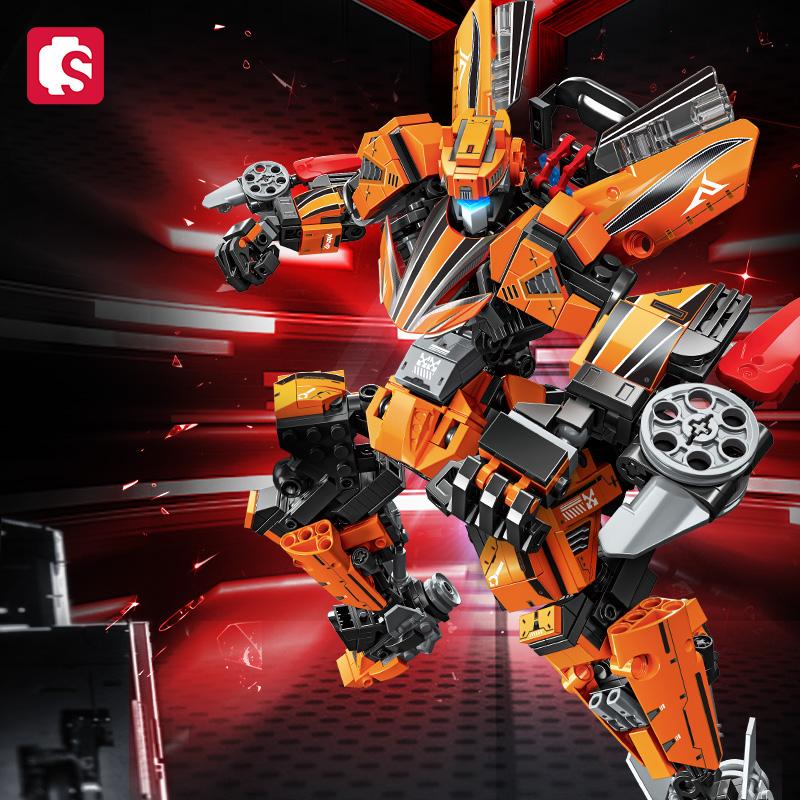 SEMBO BLOCK 672 детали Серия Робо-костюмов Модель-трансформер Машина Строительные блоки Кирпичики Игрушки для детей Мальчиков Рождественские подарки