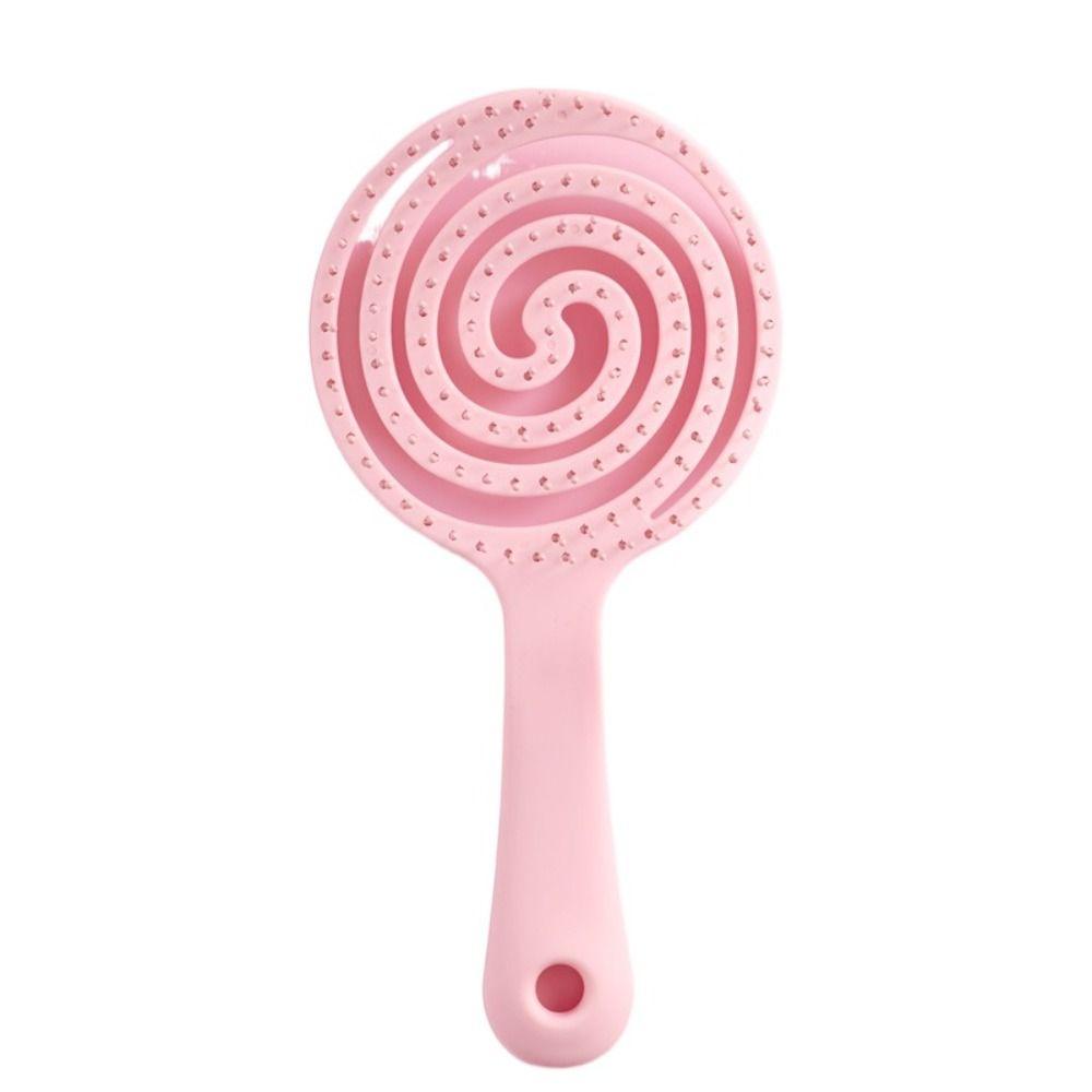 Парикмахерская расческа в форме леденца-макарона с отверстием для подвешивания, массажная расческа для кожи головы, однотонная щетка для волос для девочек