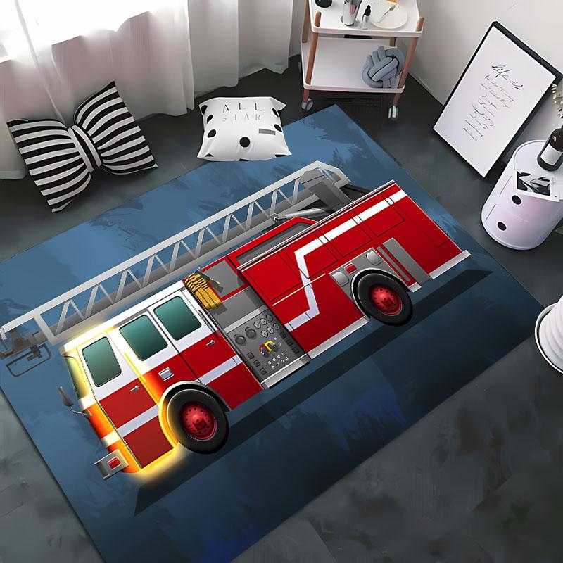 3D Printed Fire Engine Whistle Carpet, Living Room Bedroom Mat Children's Room Soft and Comfortable Anti-slip Rug Christmas Gift