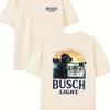 Мужская футболка с круглым вырезом и короткими рукавами с принтом собаки Busch Light, мягкая, дышащая, удобная, повседневная, модная