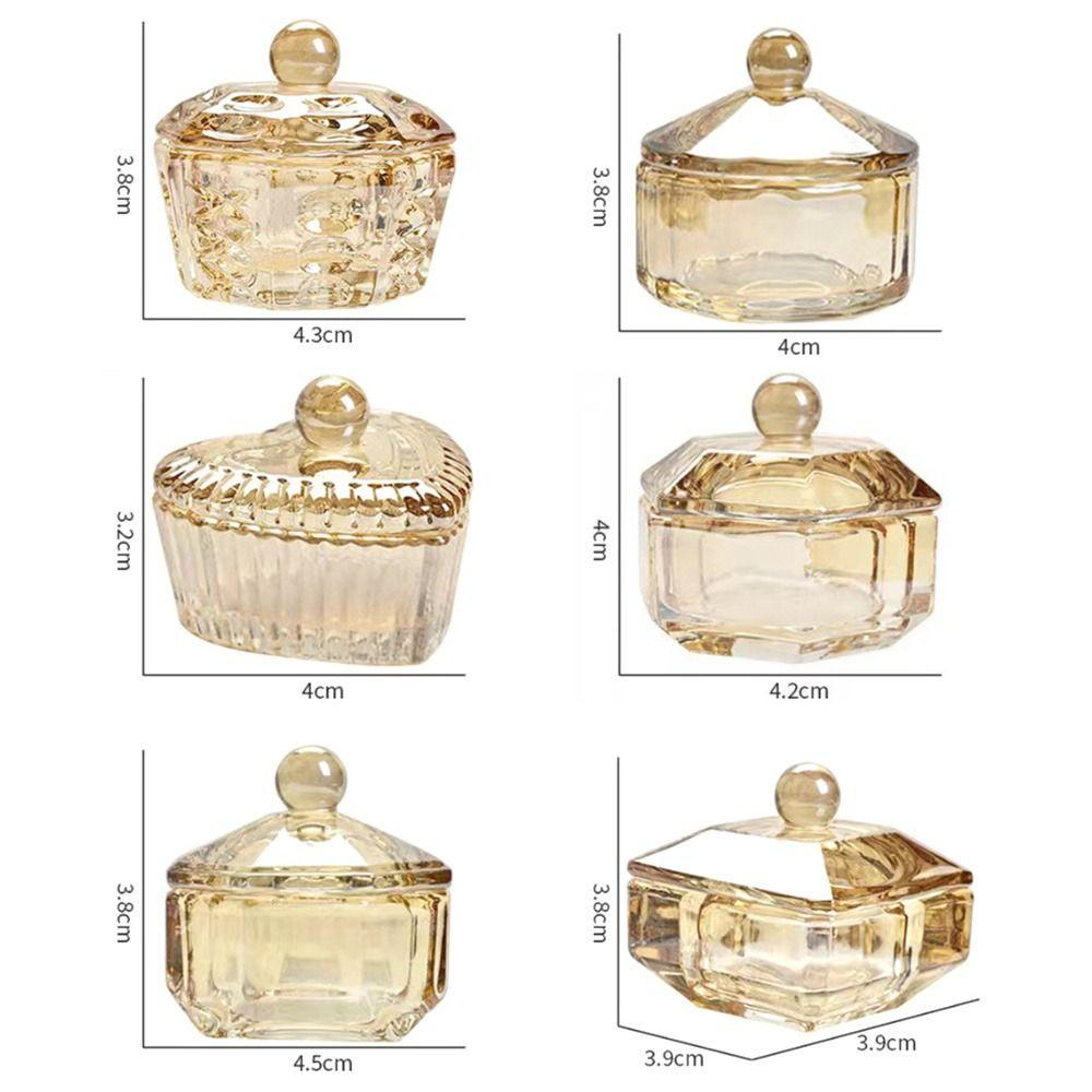 Crystal Glass Dappen Dish Acrylic Glass Cup w Cap Accessories Liquid Powder Glass