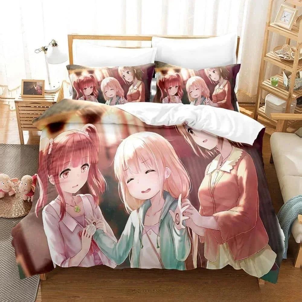 3D Аниме THE IDOLM@STER Чиэри Огата Комплект постельного белья Спальня Мягкие Современные покрывала Удобное Мягкое пододеяльник Удобный чехол для одеяла Наволочка