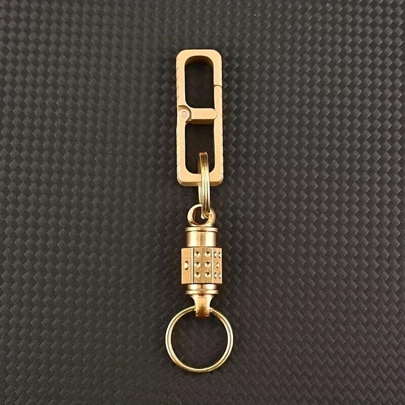 NEW Brasss Quick Release Keyring EDC Connecting Buckle Double Headed Quick Pull Buckle 360 Rotating Buckle Mountaineering Buckle
