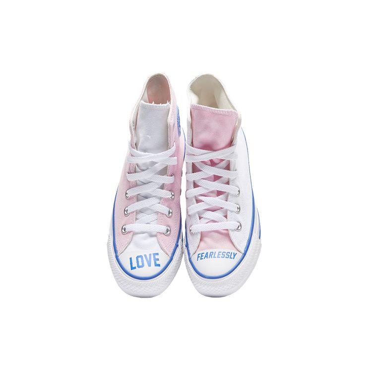 Converse Chuck Taylor All Star Удобные Универсальные Высокие Кеды из Канваса Женские Кроссовки Розовые Белые 168187F