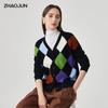 Zhaojun 2025 Осень/Зима Винтажный шерстяной кардиган для женщин