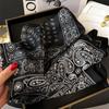 1Pcs Paisley Print Imitation Silk Scarf Breathable Neckerchief Square Scarf  Fashion Accessory