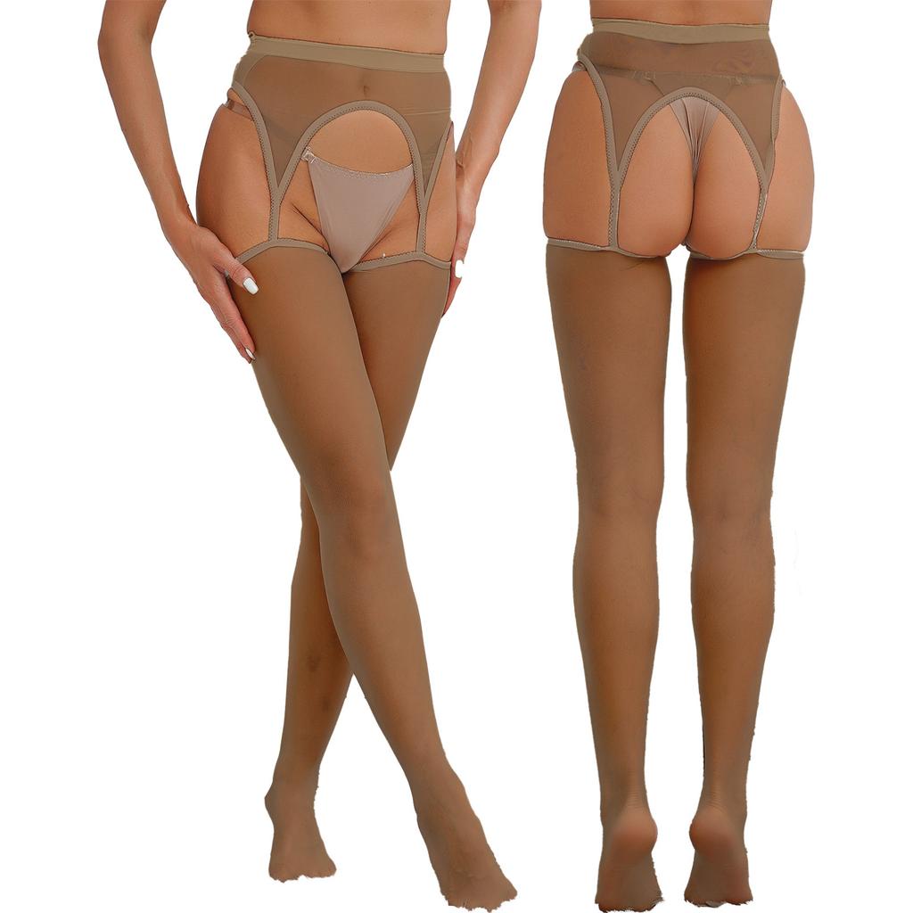 Женские глянцевые полые колготки без вырезов, нижнее белье, эластичные прозрачные леггинсы