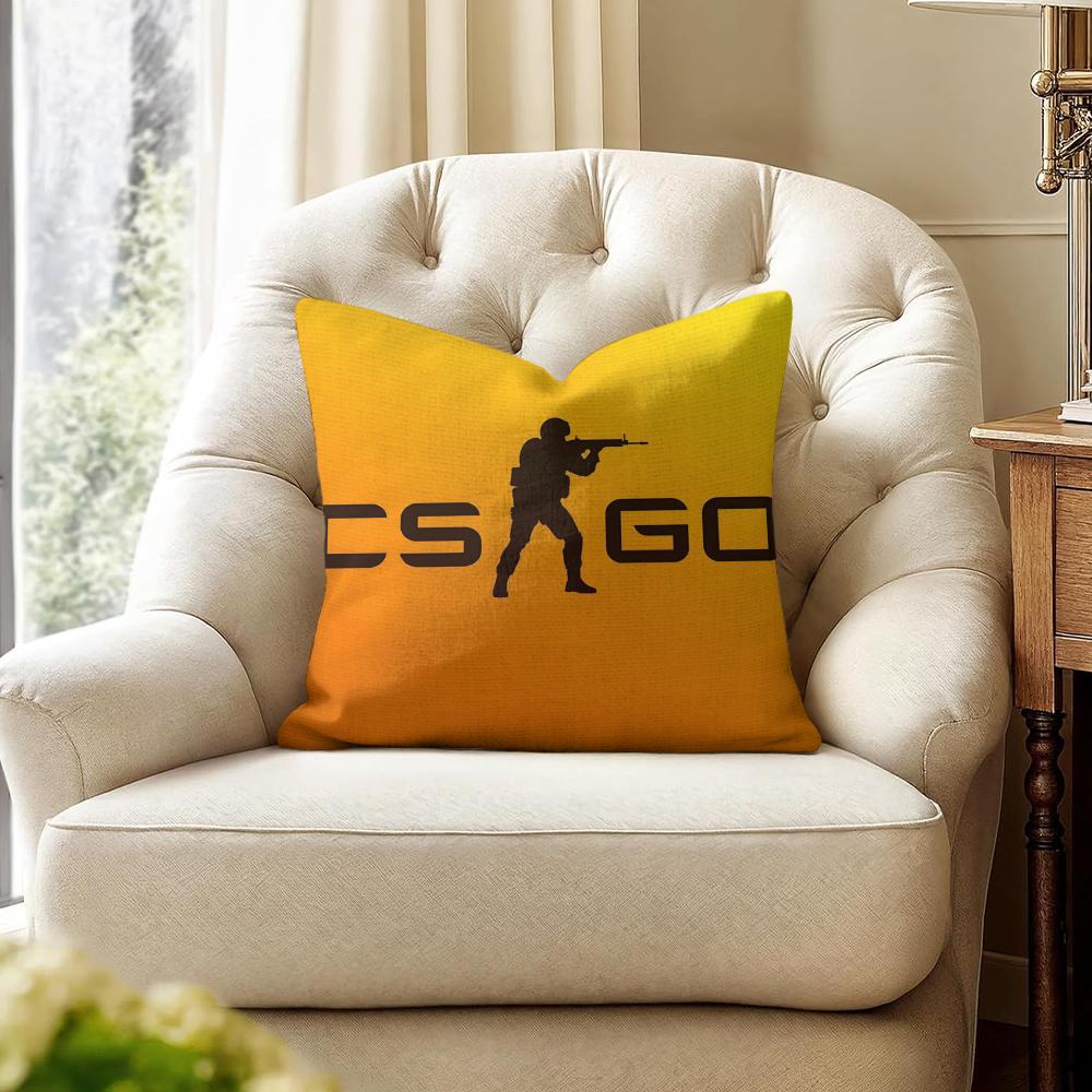 Игровой C-Csgo-O Наволочка Натуральный Лен Органическая Ткань Двусторонняя Печать Диван Домашний Декор Подарок Наволочка