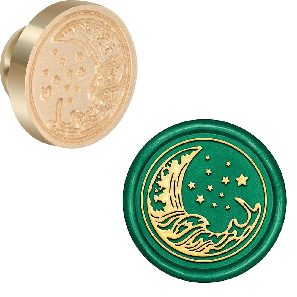 Морская жизнь тема Сургучная печать Ретро печать из сургуча Дельфин, Волновой узор Съемная латунная головка для конверта, открытки, упаковки