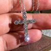 Pretty Women Crystal Cross Pendant Choker Necklace Fashion Chain Jewelry