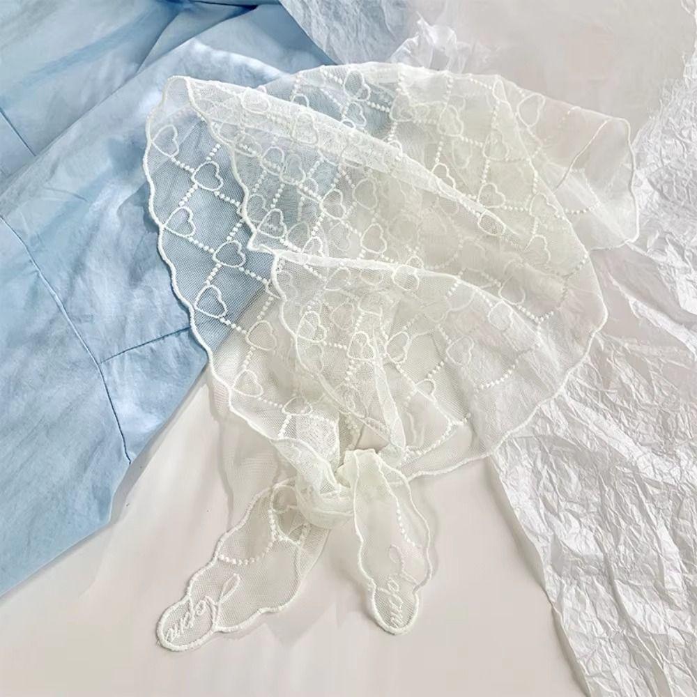 Embroidery Lace Scarf Hollow Out Hair Scarf Headband Vintage Foulard Bandana for Women