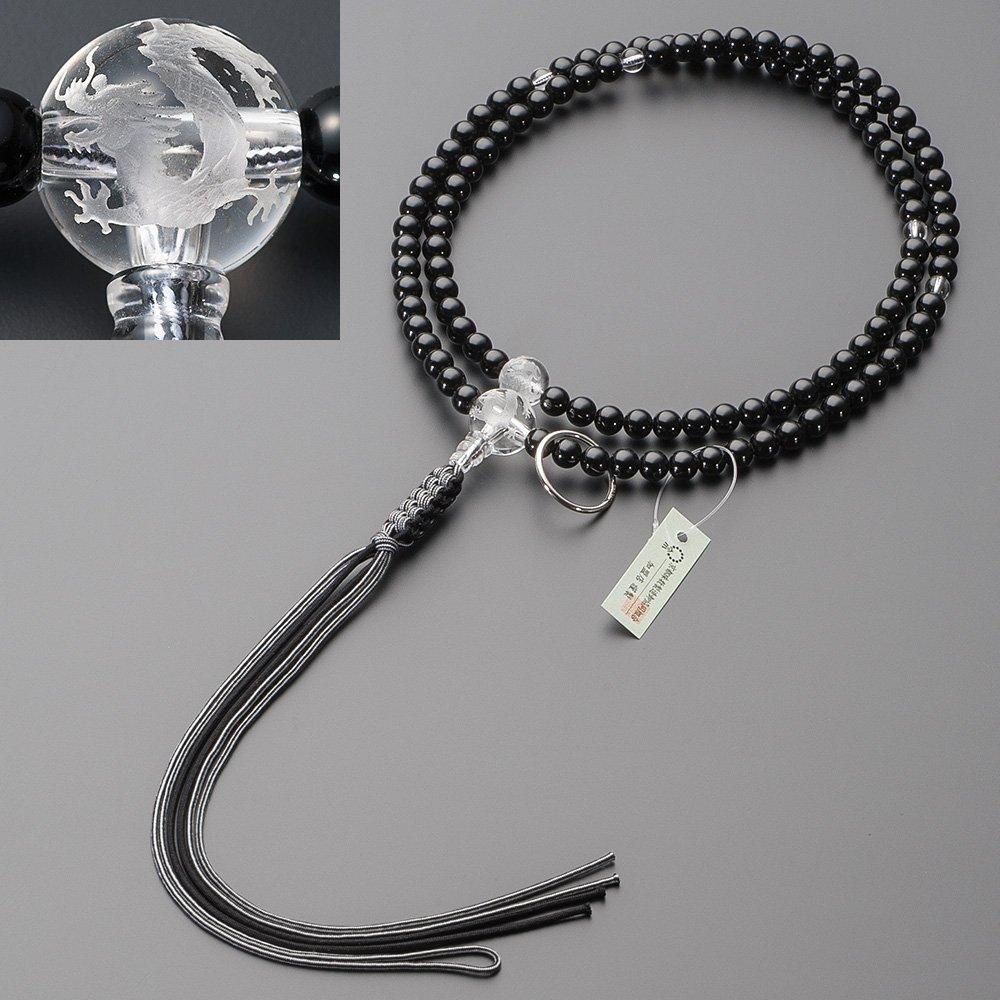 Buddhist altar shop Takita Shoten Prayer Soto Sect Authentic Rosary Beads for Black Dragon Carving Real 2 Pure Silk String Kyoto Prayer Twin Prayer
