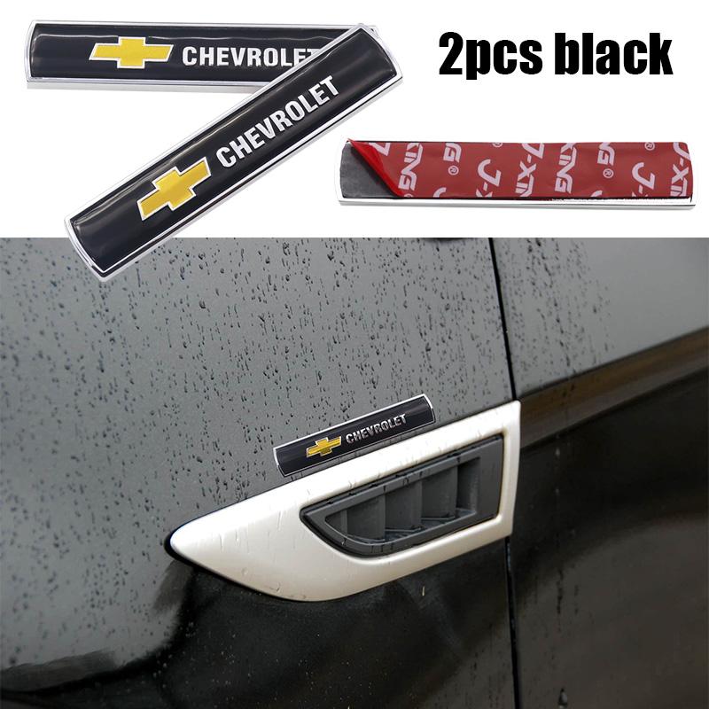 2pcs/1pair Chevrolet 3D metal Car Fender side logo Car door Rear Bumper tail door Emblem car door sticker Accessories