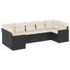 VidaXL Salon de Jardin avec Coussins 7 pcs, Canapés de Terrasse, Ensemble de Meubles de Patio, Mobilier d'Extérieur, Noir 3226266
