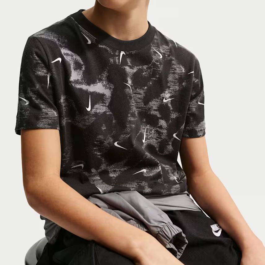 Nike Спортивная футболка с круглым вырезом, с принтом, с коротким рукавом, детские топы II0458-010
