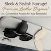 Элегантный держатель для автомобильных очков из высококачественной кожи с отделением для нескольких карт для козырька
