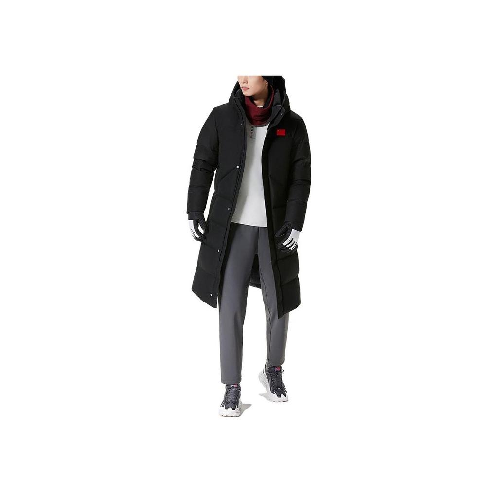 Anta Champion All-Weather Series Длинная теплая куртка-пуховик с капюшоном на молнии унисекс верхняя одежда черная 152350903-2