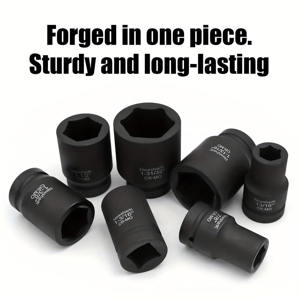 Набор глубоких торцевых головок, 11 шт., дюймовый (1-5/16"-1-31/32"),Набор торцевых головок с 6-гранным Cr-Mo шпинделем для авторемонта и домашнего ремонта