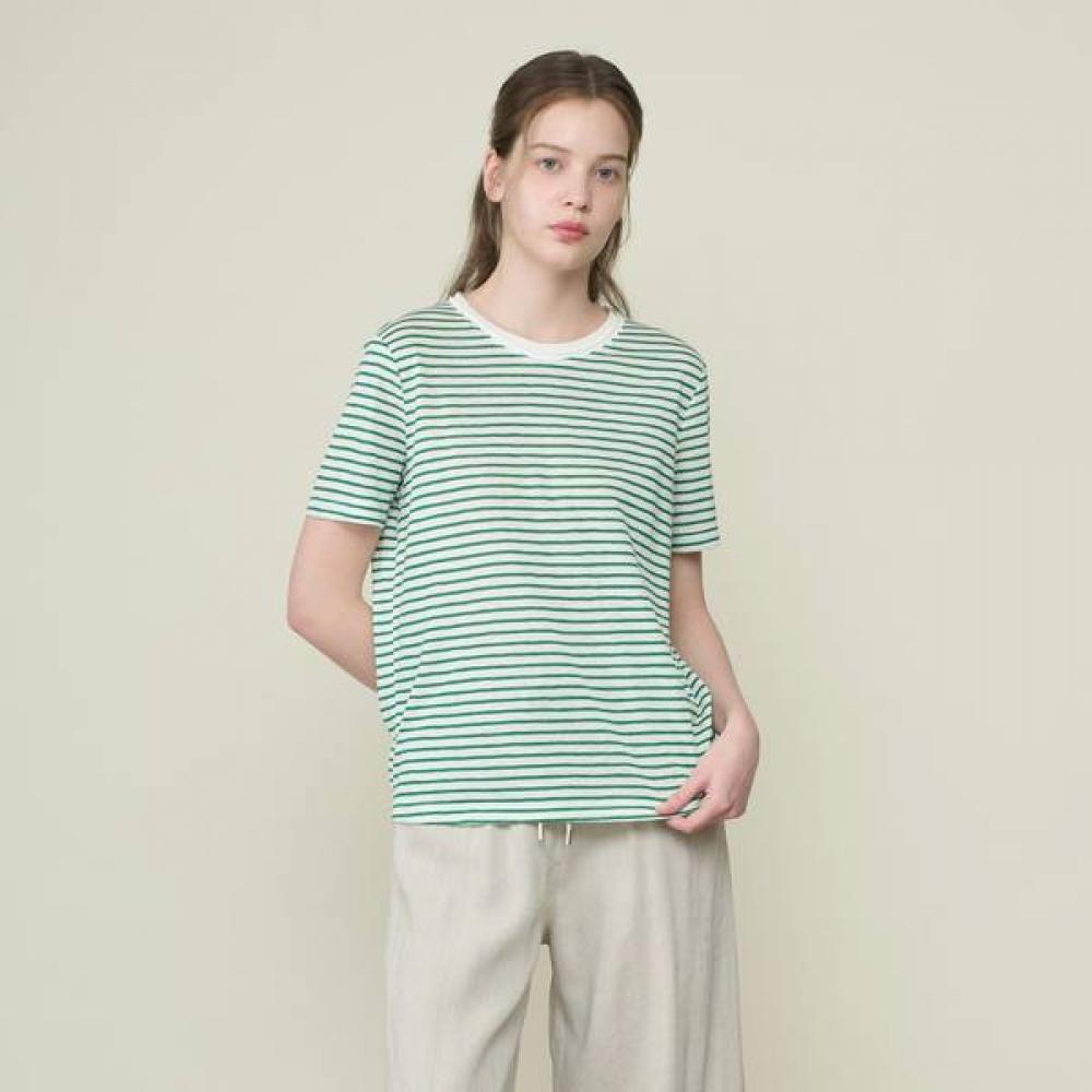Bcbg Women WhiTe STripe ShorT Sleeve T shirT Neckline B6m4x423