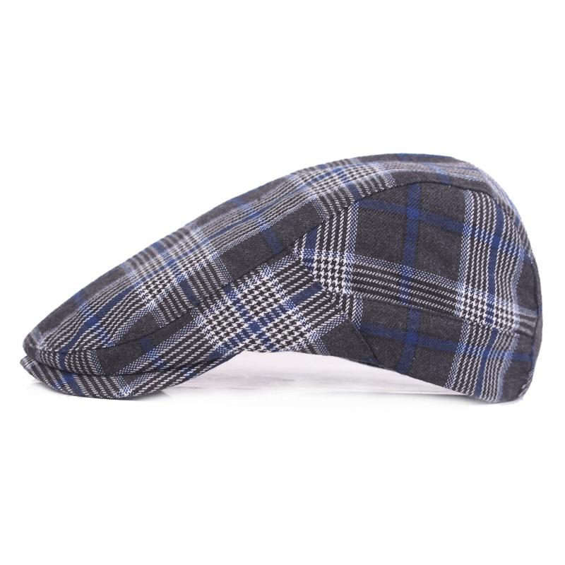 Литературная молодежь Берет колледж Ветер Утиный Язык Шляпа Мужская Кепка в клетку Форвард Ms. Шапка с утиным язычком