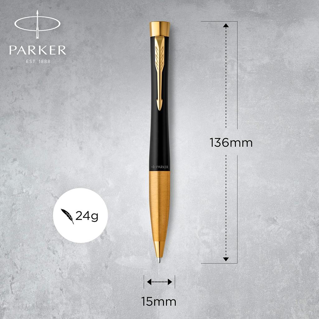 Parker Ballpoint Pen Urban Matte Black GT Medium Point Gift Box Genuine Imported Product S0735820 Oil-based