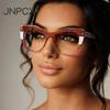 New Fashion Double Color Cat Eye Women Glasses Frame Clear Anti Blue Light Optical Leopard Eyewear
