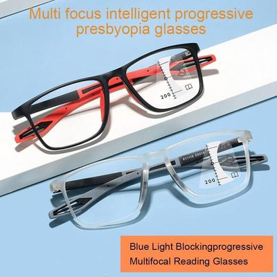 Офисная оправа Прогрессивные Мультифокальные Простые Сверхлегкие Очки Спортивные Очки для Чтения Очки для Пресбиопии Защита от Синего Света