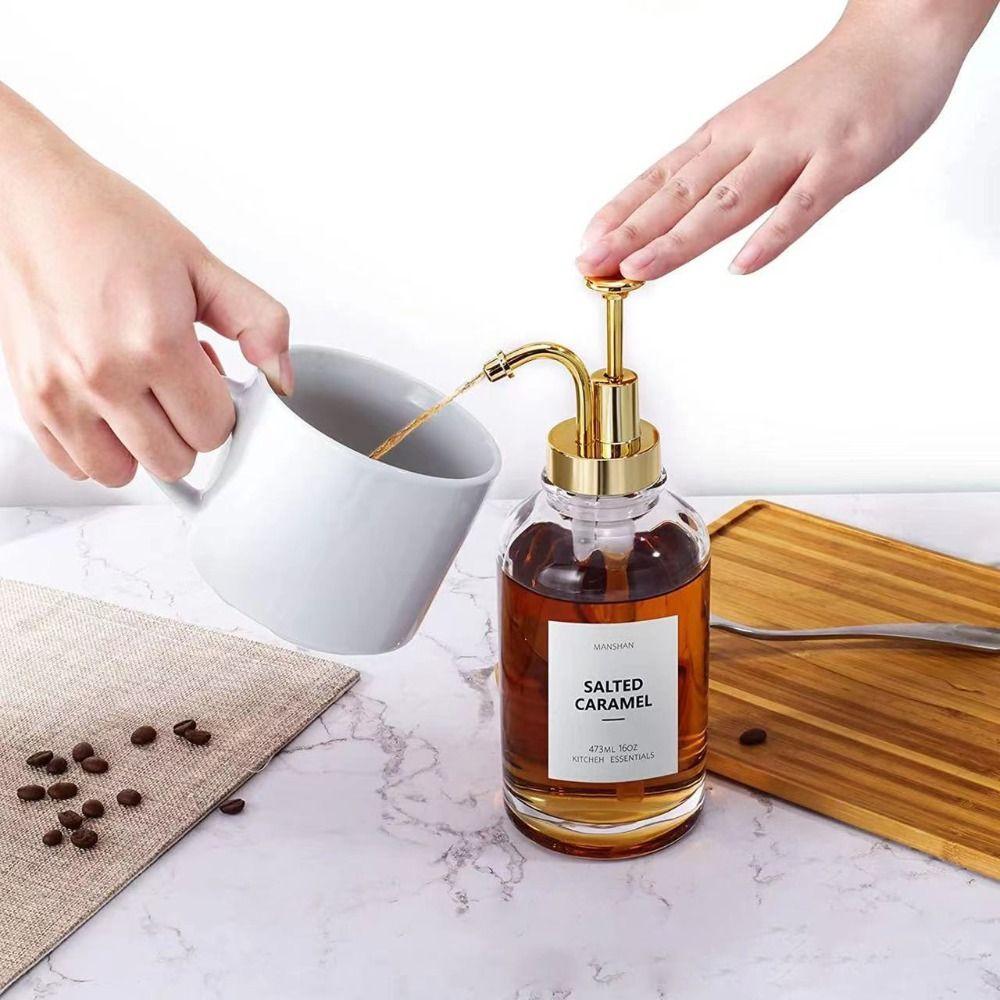 Portable Hand Soap Dispenser Clear Coffee Syrup Dispenser New Glass Soap Dispensers