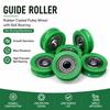 10Pcs Nylon POM Bearing Pulley Stainless Steel Rubber-Coated Pulley  for Doors Windows